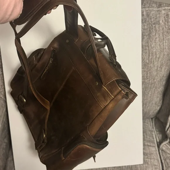 VTG Dark Brown Men's Leather Backpack